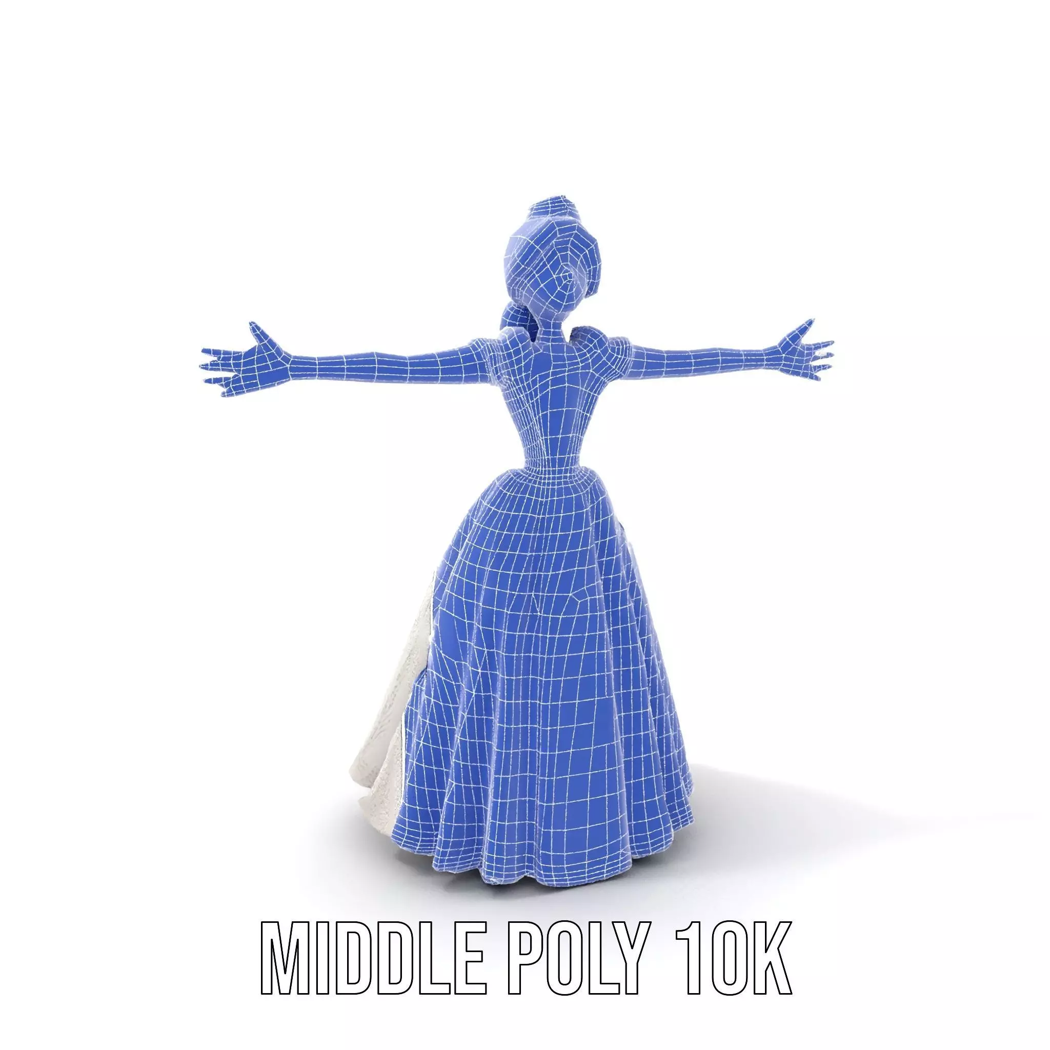 Princess Character Model Pack with Detailed Gown Low-poly 3D model_7
