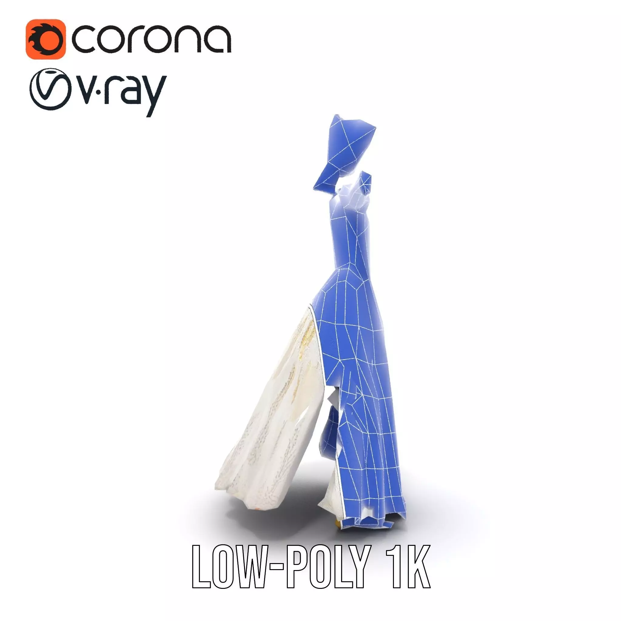 Princess Character Model Pack with Detailed Gown Low-poly 3D model_32