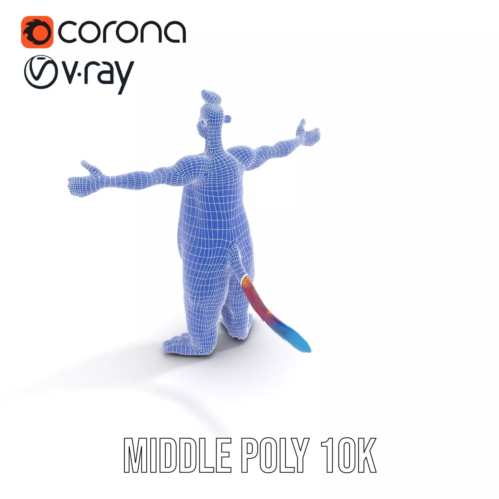 Cartoon Monster Character Model Pack with Colorful Fur Texture Low-poly 3D model_21