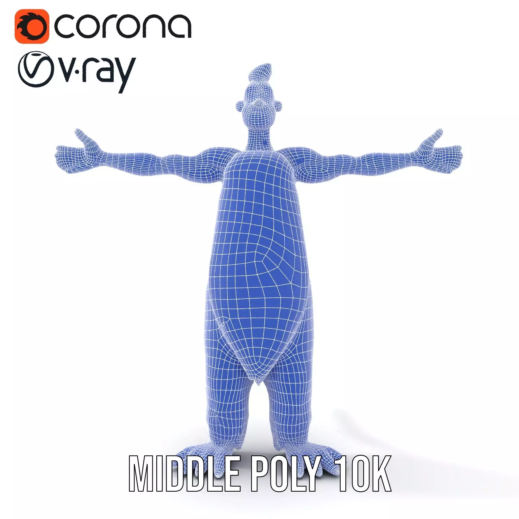 Cartoon Monster Character Model Pack with Colorful Fur Texture Low-poly 3D model_15