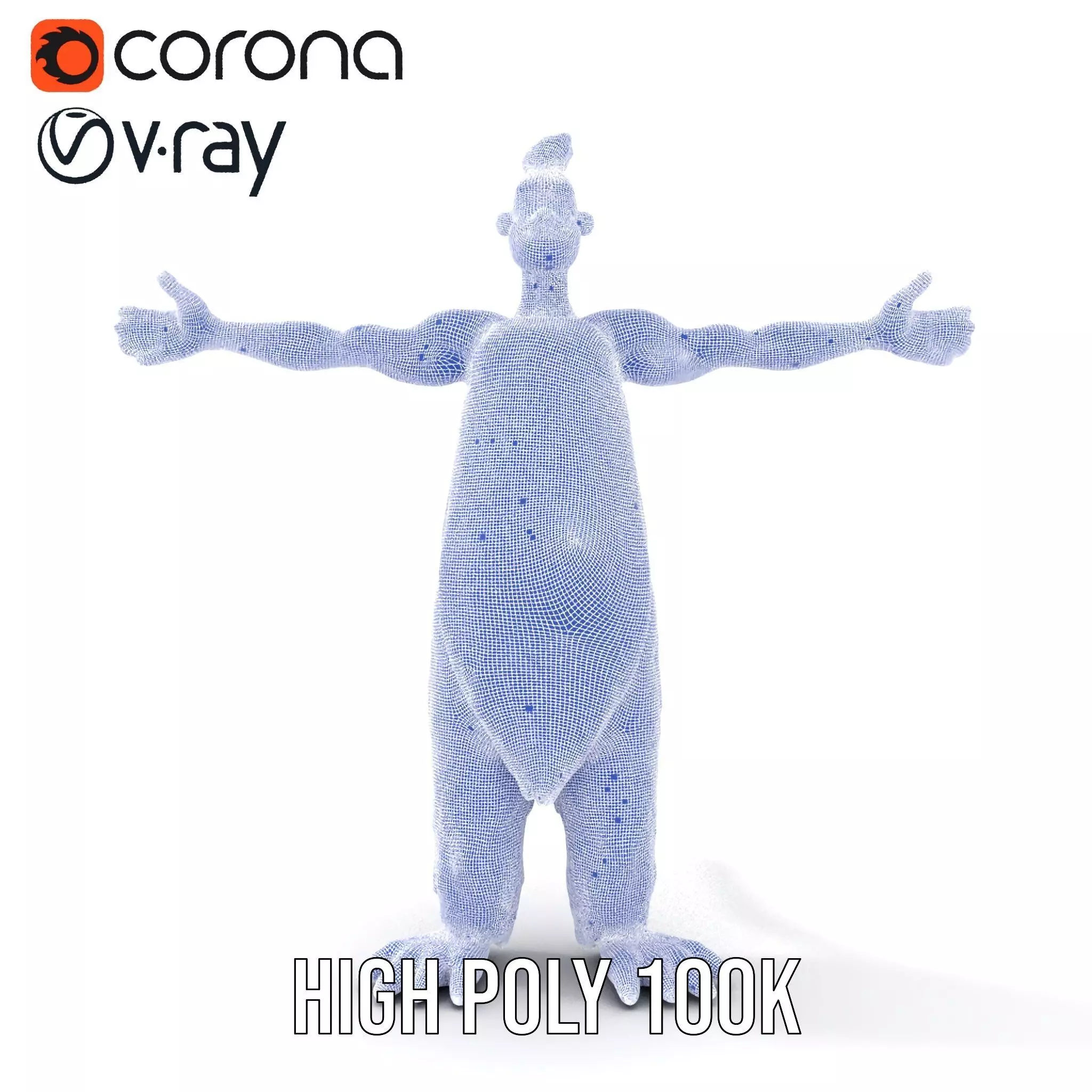 Cartoon Monster Character Model Pack with Colorful Fur Texture Low-poly 3D model_32