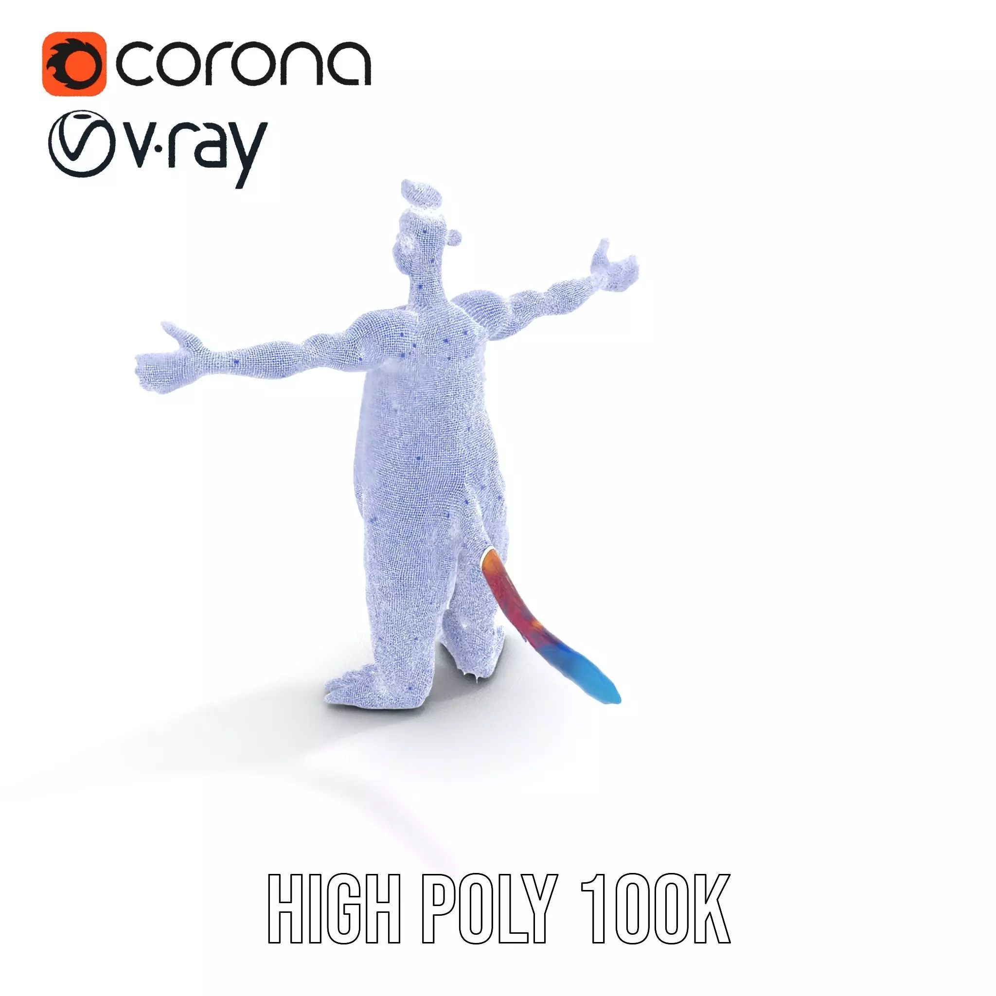 Cartoon Monster Character Model Pack with Colorful Fur Texture Low-poly 3D model_23