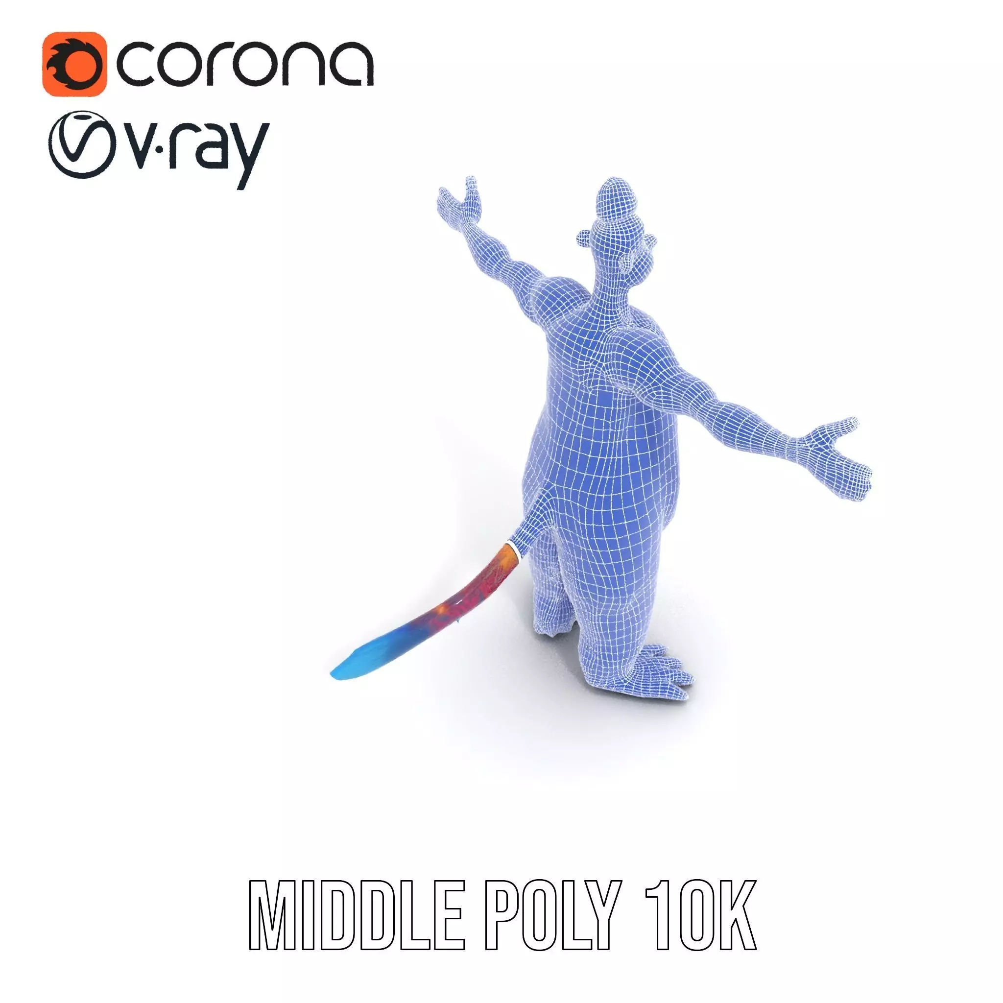 Cartoon Monster Character Model Pack with Colorful Fur Texture Low-poly 3D model_30