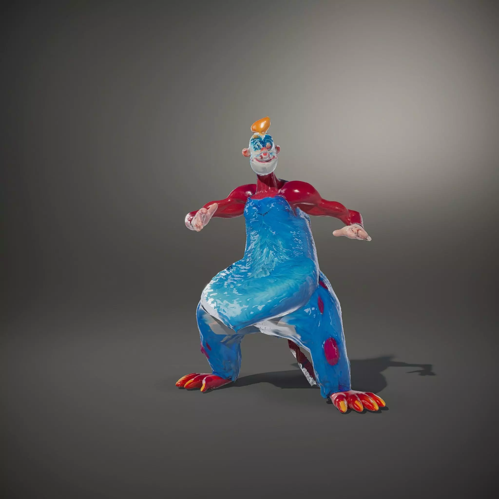 Cartoon Monster Character Model Pack with Colorful Fur Texture Low-poly 3D model_34