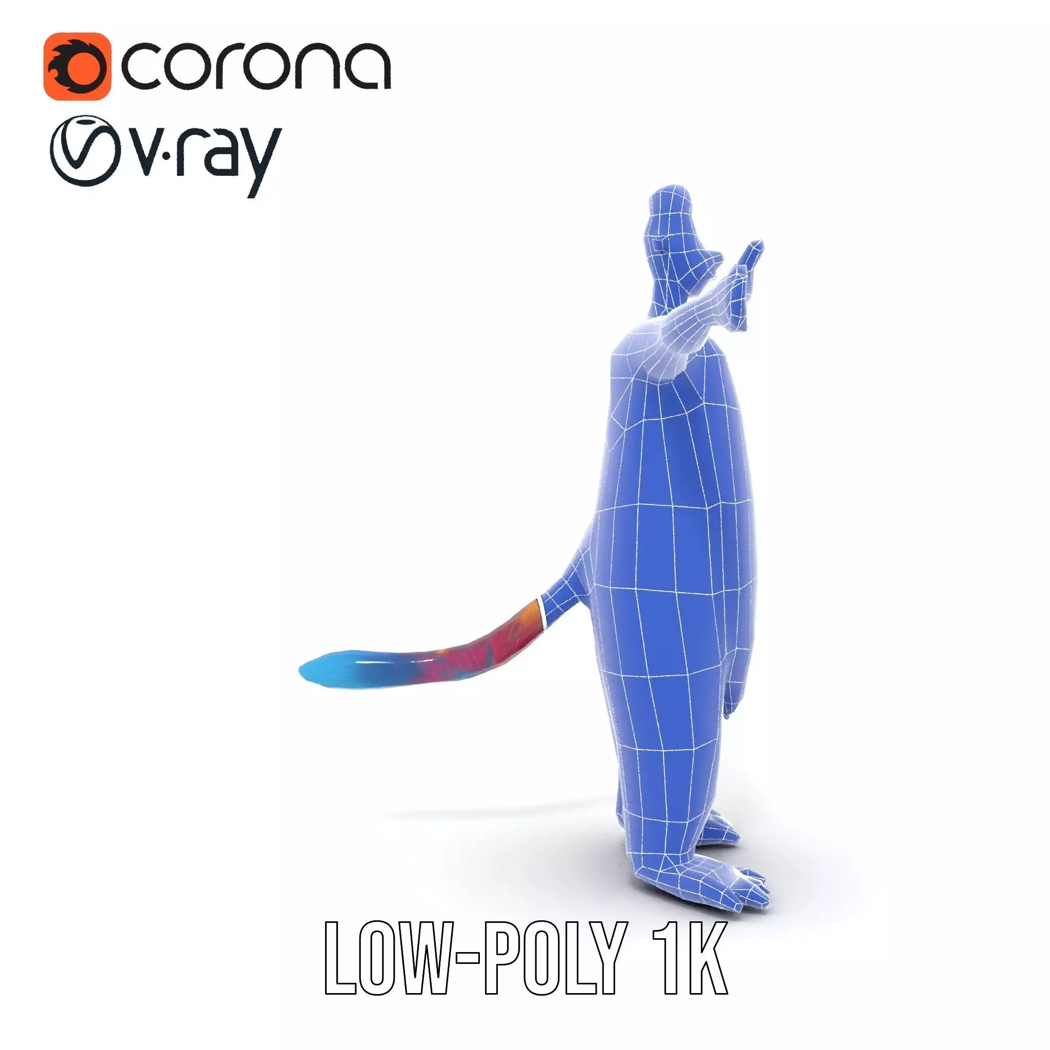 Cartoon Monster Character Model Pack with Colorful Fur Texture Low-poly 3D model_31