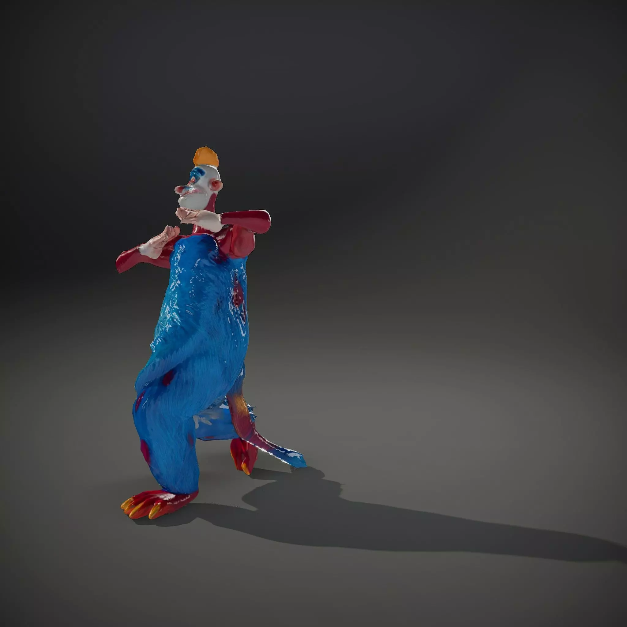 Cartoon Monster Character Model Pack with Colorful Fur Texture Low-poly 3D model_35