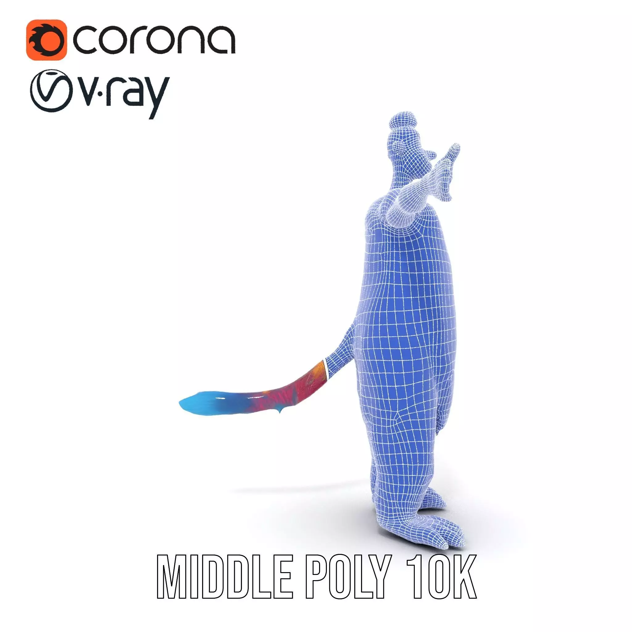 Cartoon Monster Character Model Pack with Colorful Fur Texture Low-poly 3D model_24