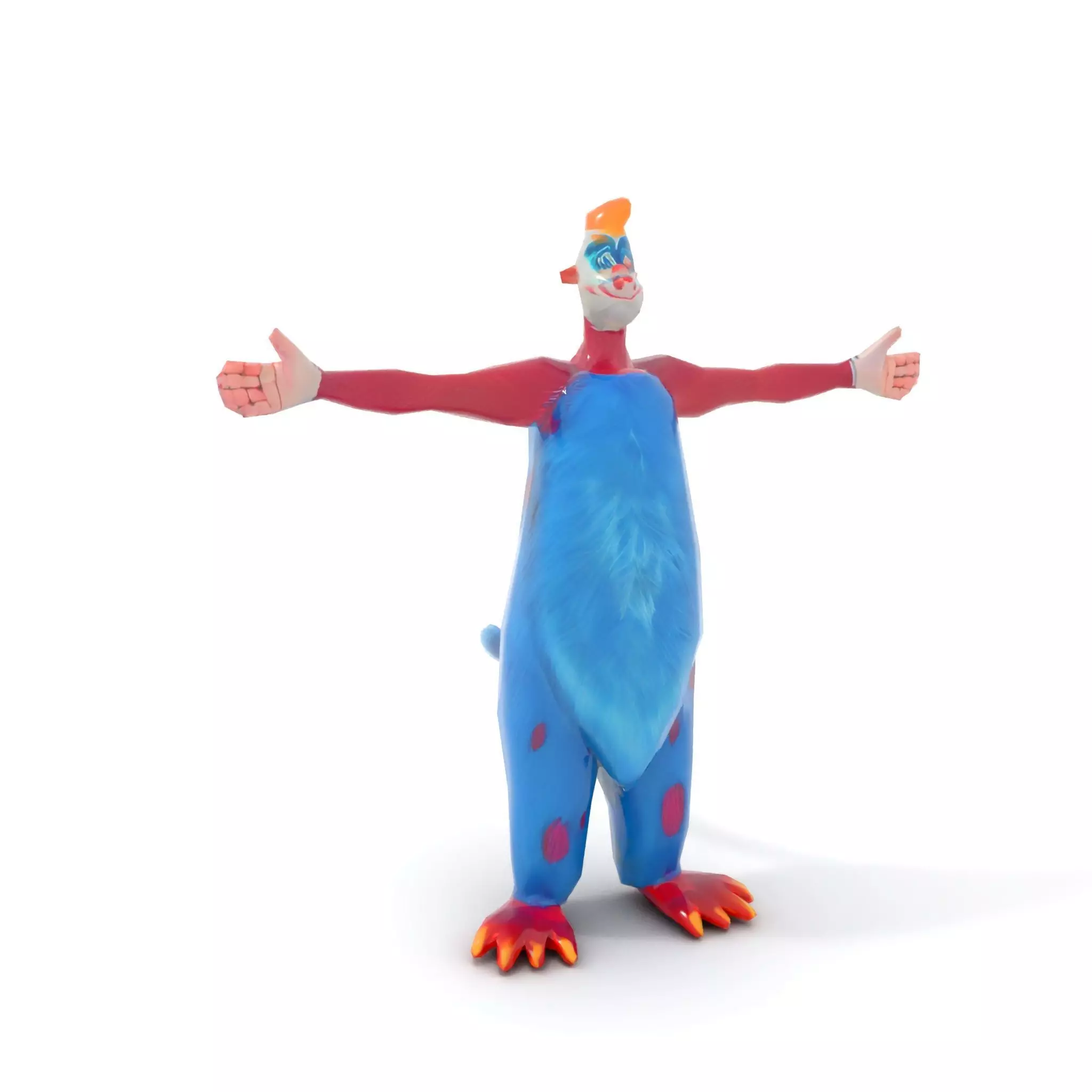 Cartoon Monster Character Model Pack with Colorful Fur Texture Low-poly 3D model_8