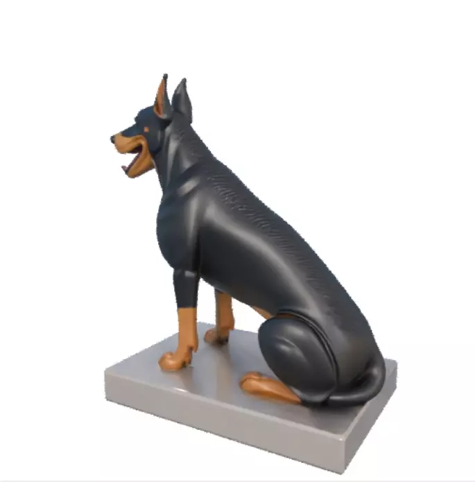 1854Color 3D Model of a Laughing Doberman Pinscher 3D print model_4