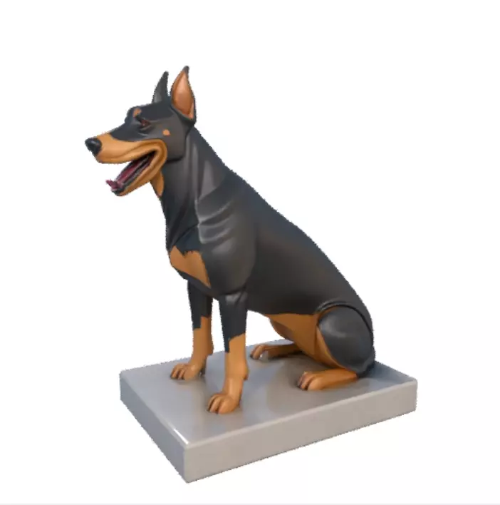 1854Color 3D Model of a Laughing Doberman Pinscher 3D print model_2