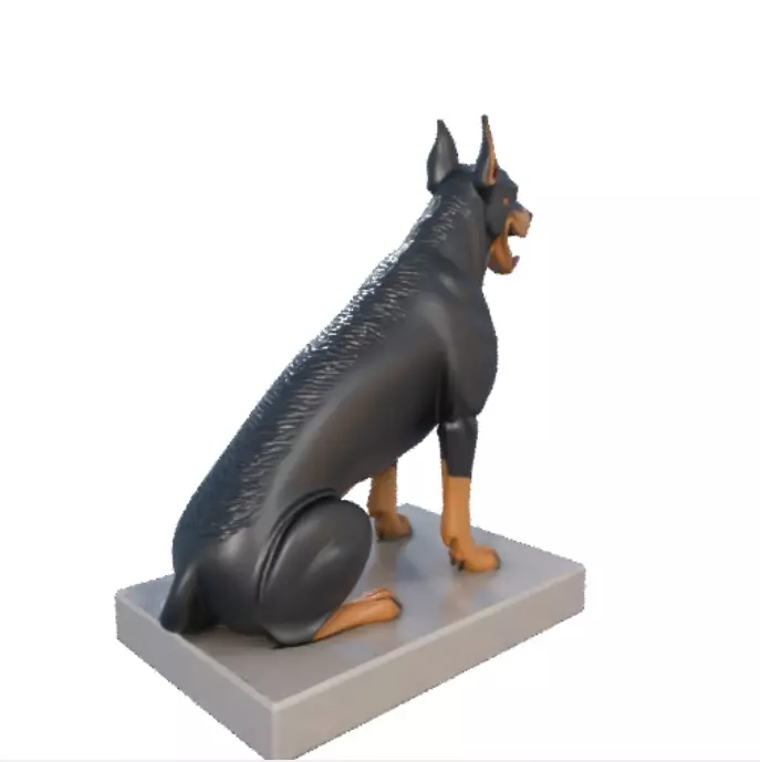1854Color 3D Model of a Laughing Doberman Pinscher 3D print model_5