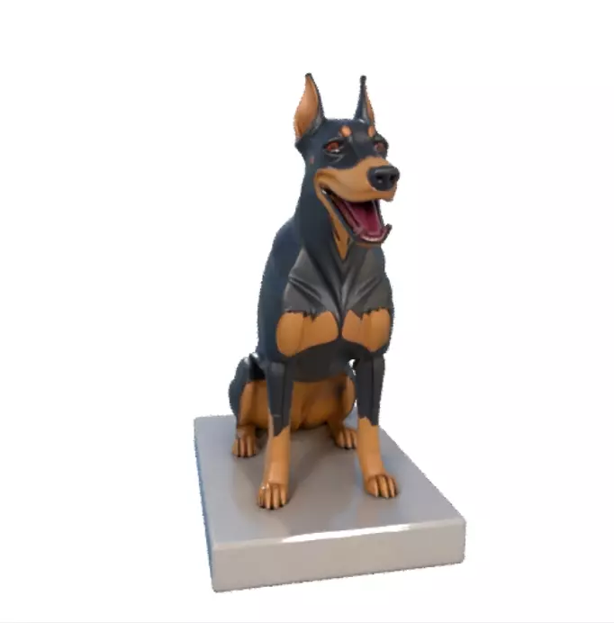 1854Color 3D Model of a Laughing Doberman Pinscher 3D print model_6