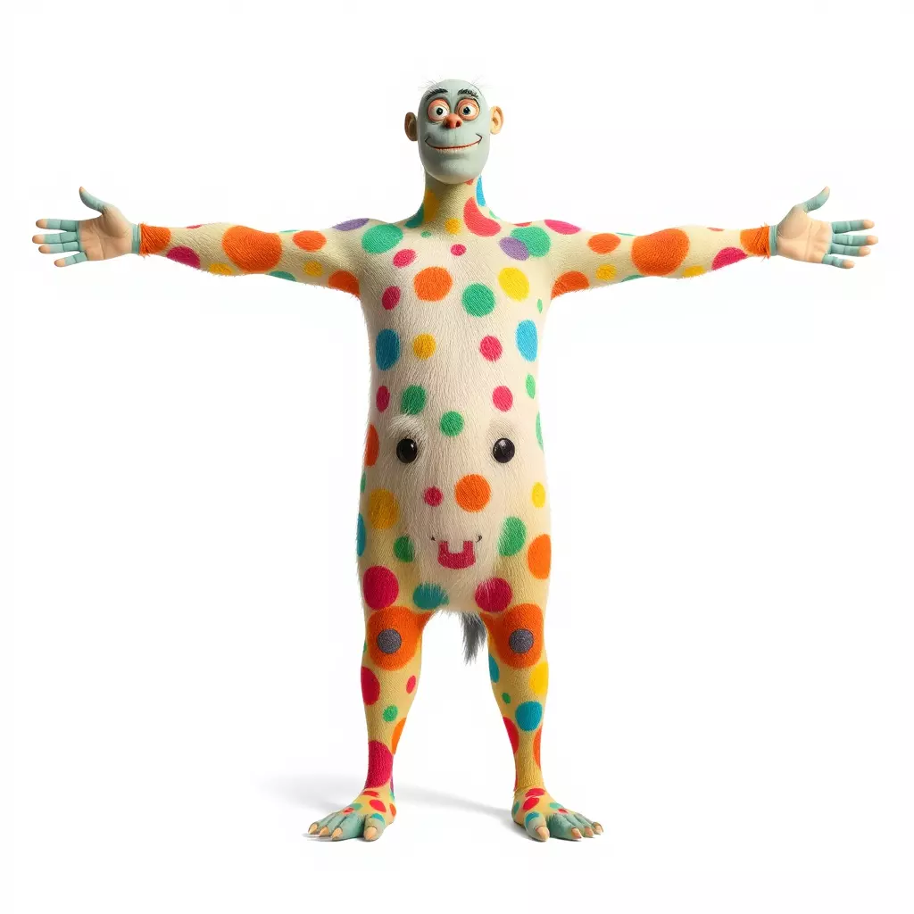 Colorful Dotted Character Model Pack Low-poly 3D model_3