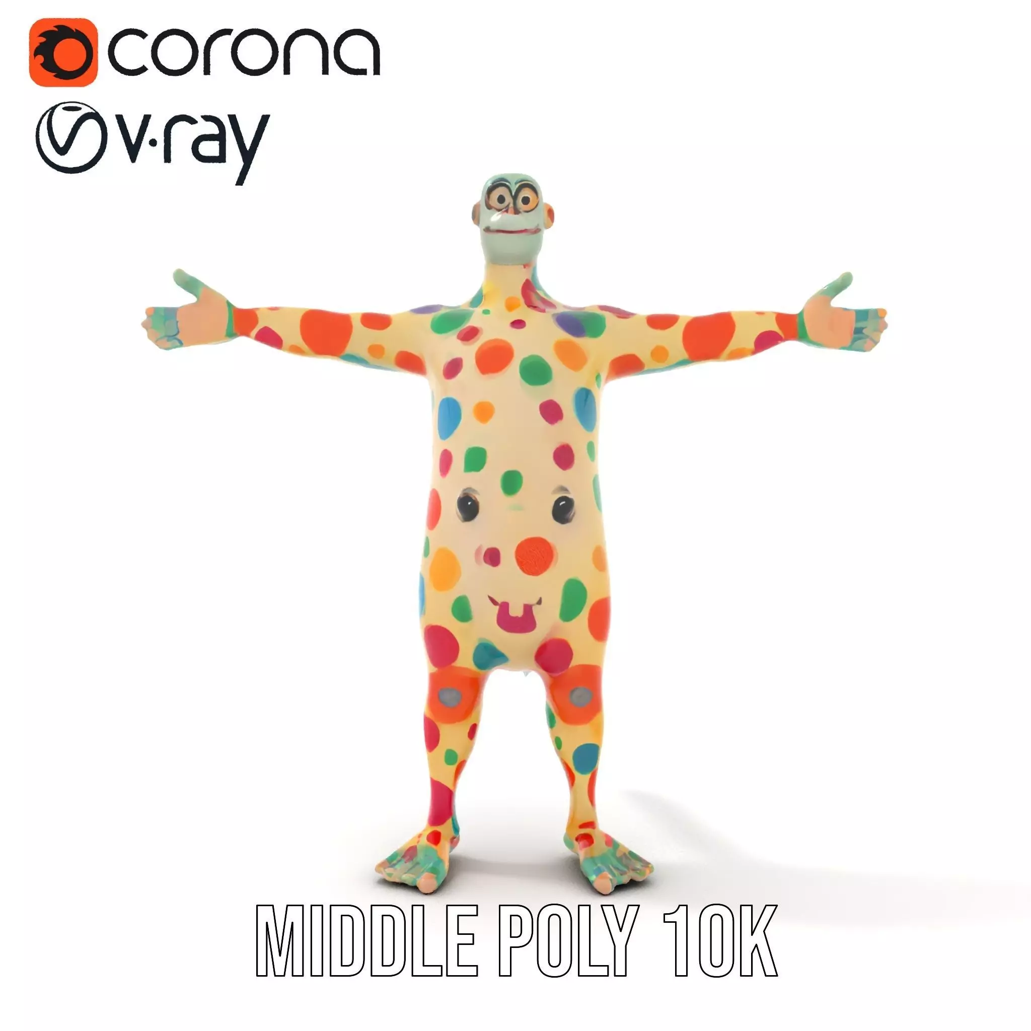 Colorful Dotted Character Model Pack Low-poly 3D model_6