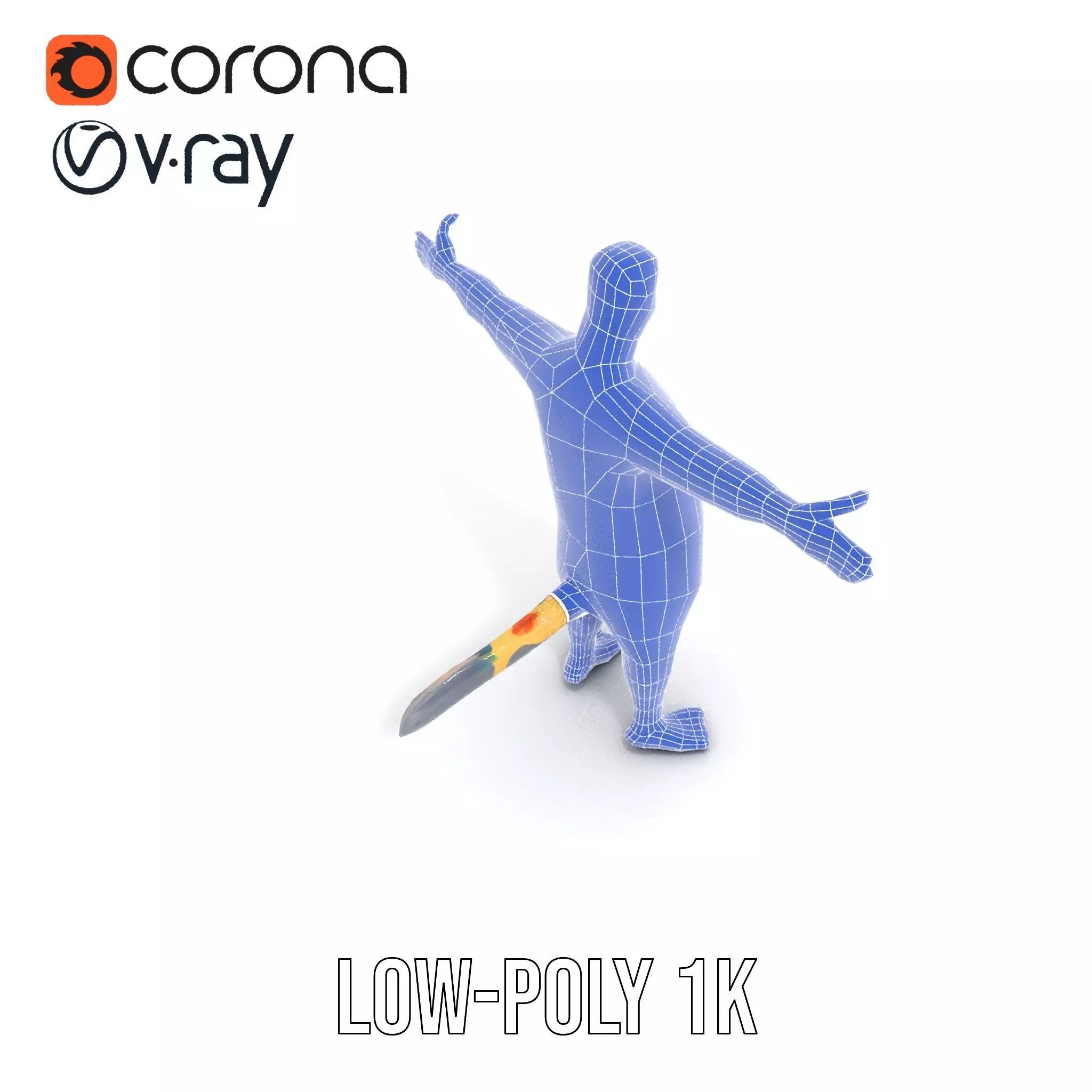 Colorful Dotted Character Model Pack Low-poly 3D model_14