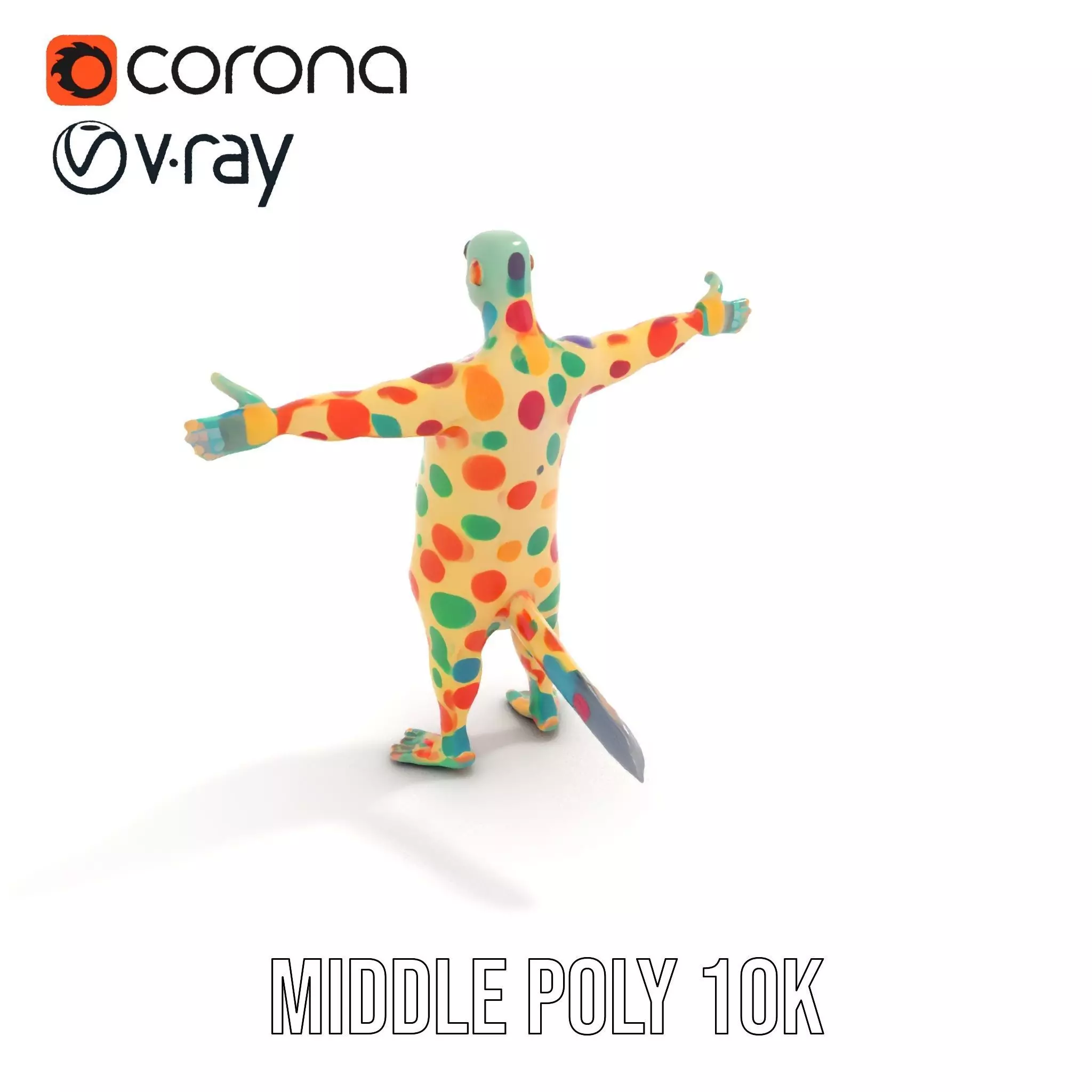 Colorful Dotted Character Model Pack Low-poly 3D model_7