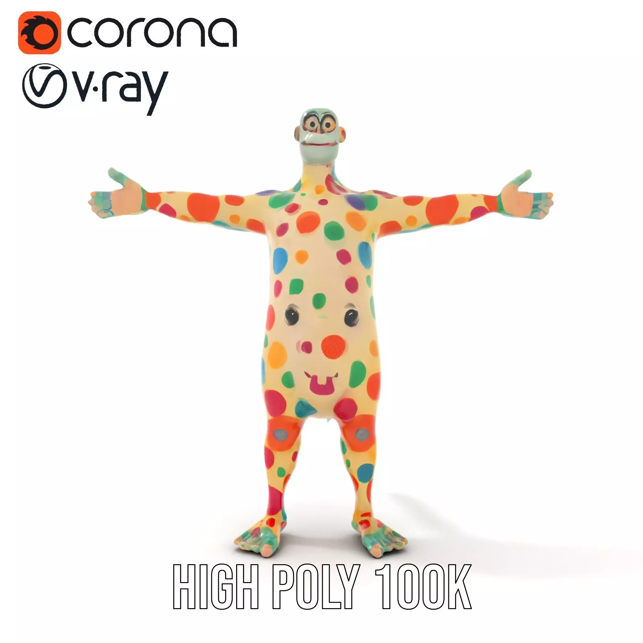 Colorful Dotted Character Model Pack Low-poly 3D model_15