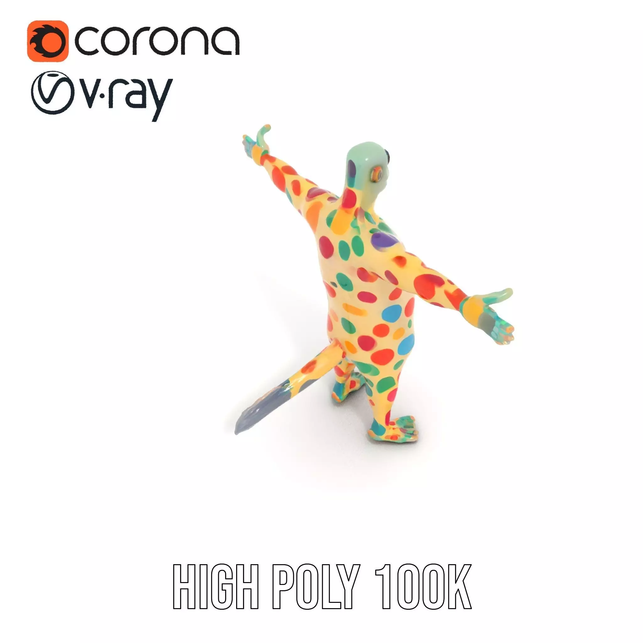 Colorful Dotted Character Model Pack Low-poly 3D model_18