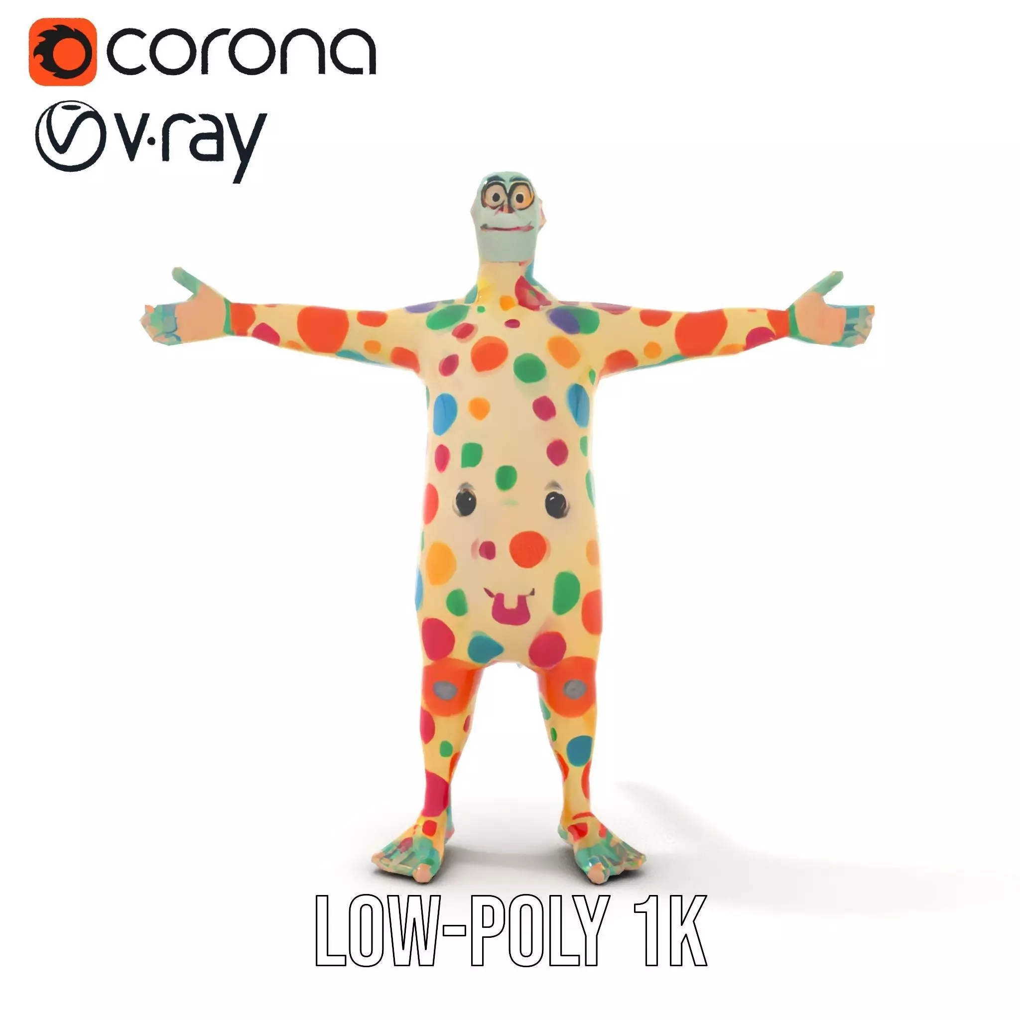 Colorful Dotted Character Model Pack Low-poly 3D model_20