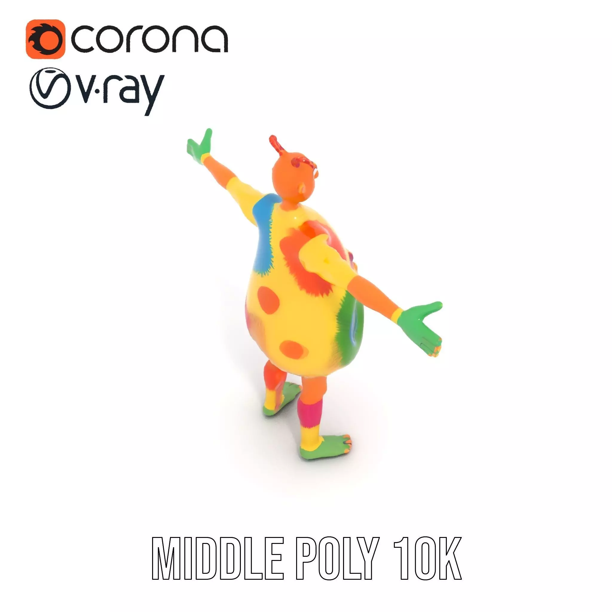 Colorful Furry Cartoon Character Model Pack Low-poly 3D model_7