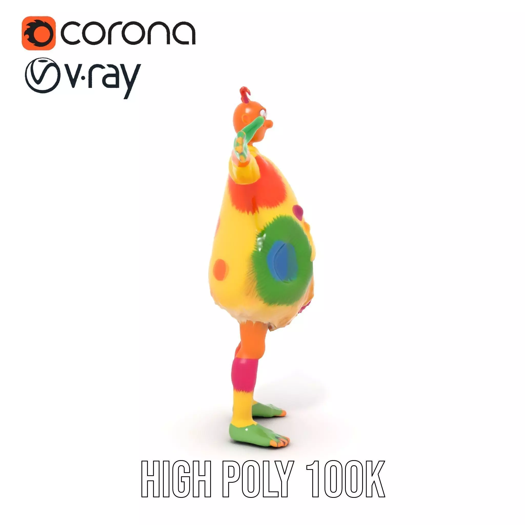 Colorful Furry Cartoon Character Model Pack Low-poly 3D model_17