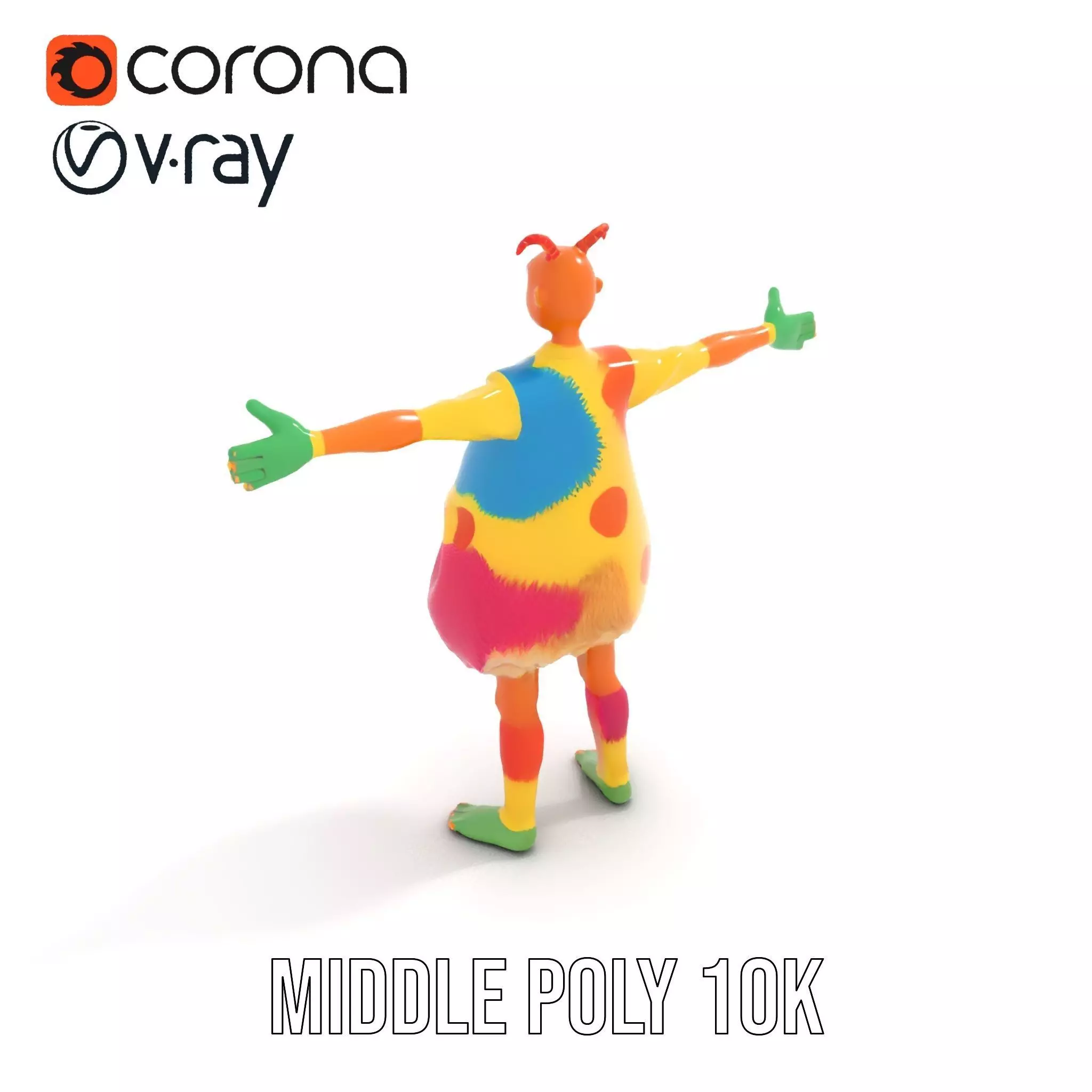 Colorful Furry Cartoon Character Model Pack Low-poly 3D model_11