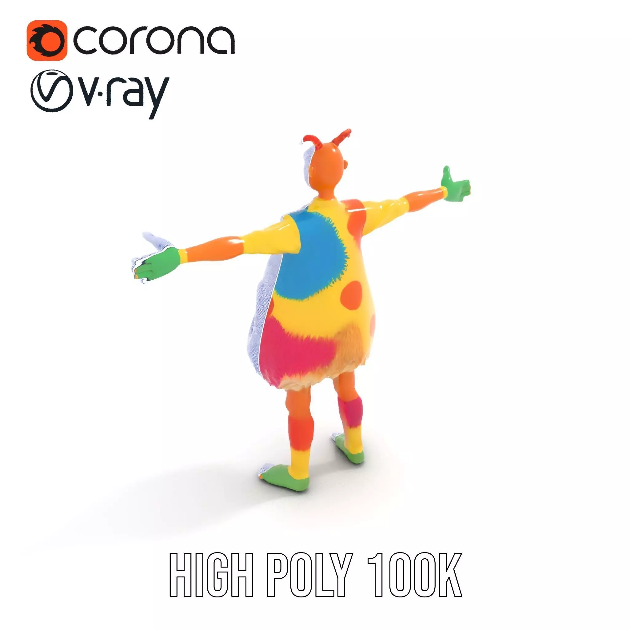 Colorful Furry Cartoon Character Model Pack Low-poly 3D model_23