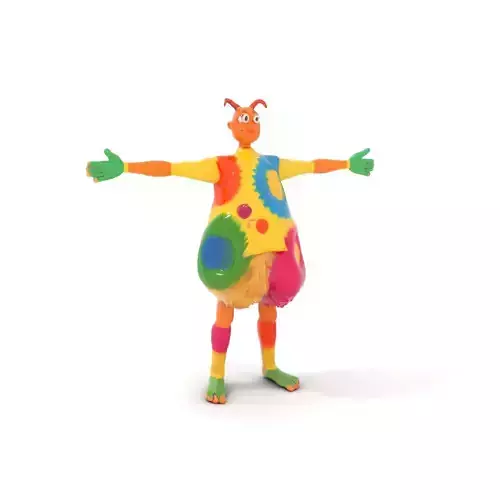 Colorful Furry Cartoon Character Model Pack Low-poly 3D model