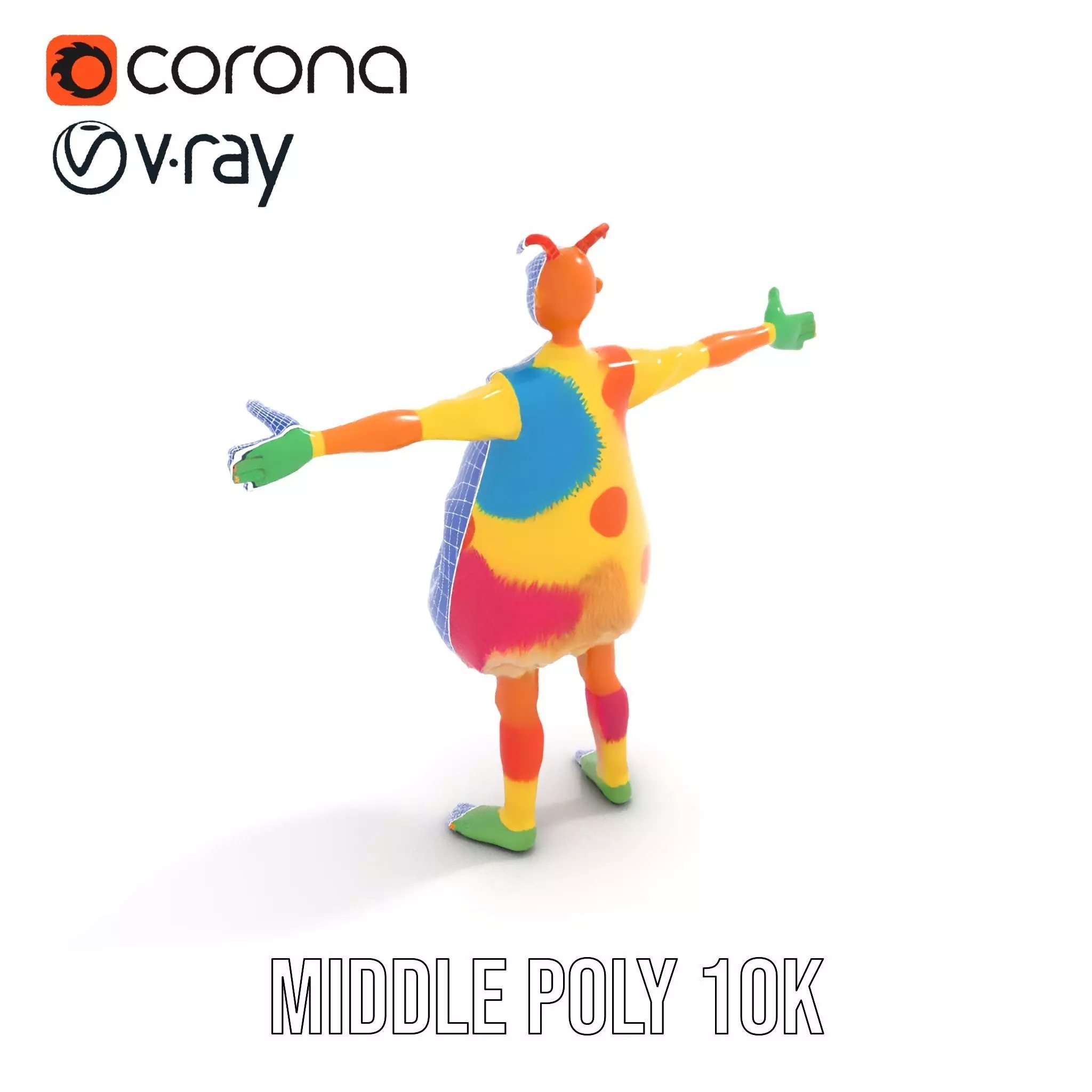 Colorful Furry Cartoon Character Model Pack Low-poly 3D model_18