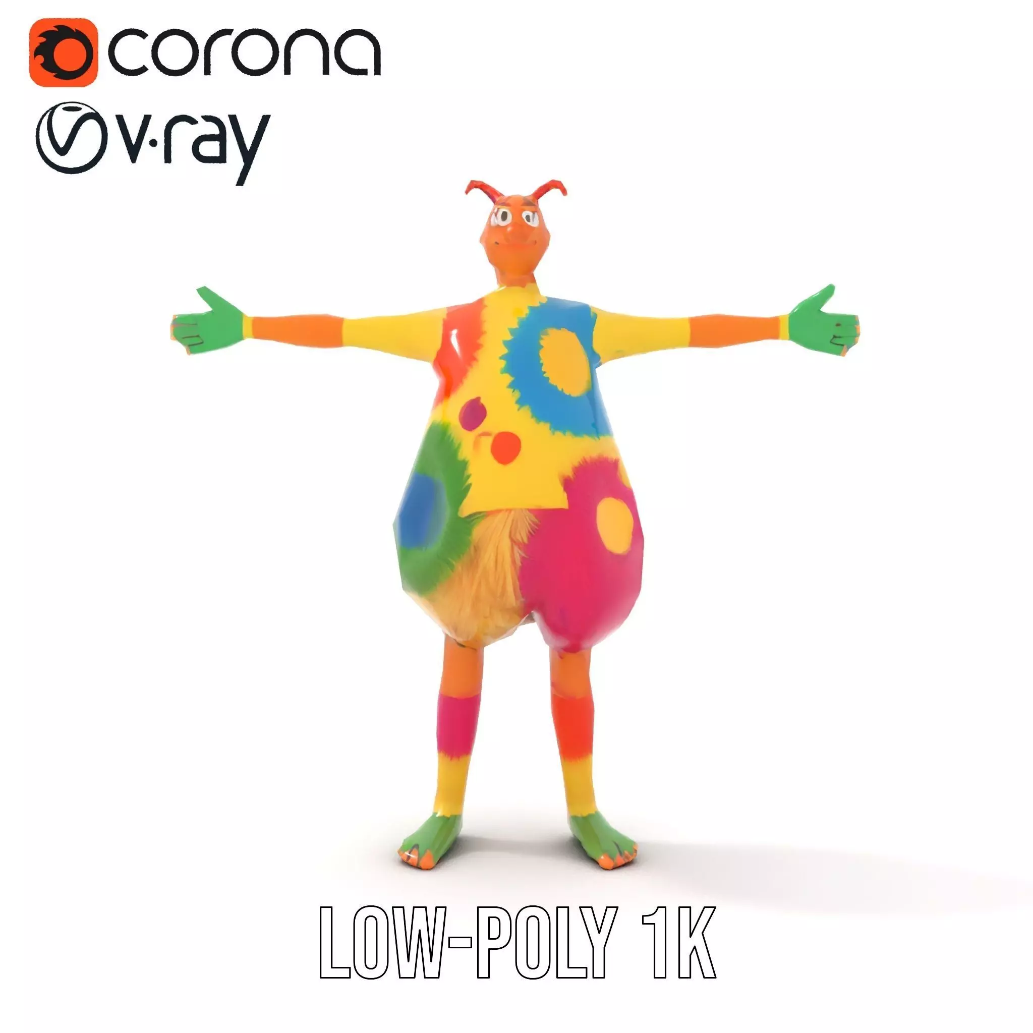 Colorful Furry Cartoon Character Model Pack Low-poly 3D model_12