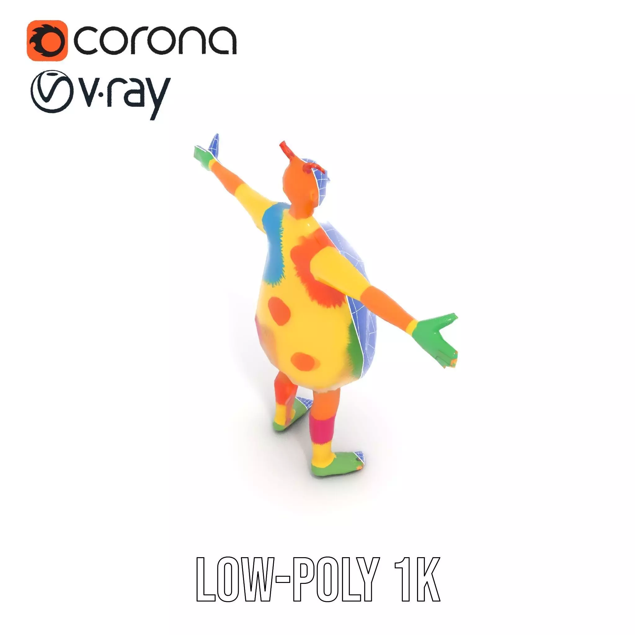 Colorful Furry Cartoon Character Model Pack Low-poly 3D model_31