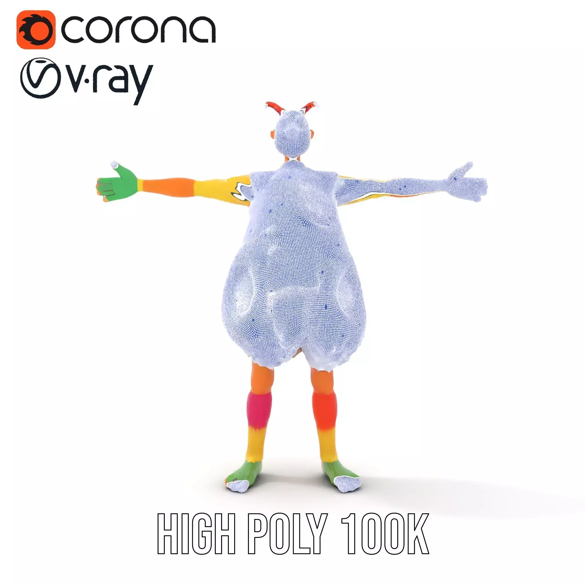 Colorful Furry Cartoon Character Model Pack Low-poly 3D model_32