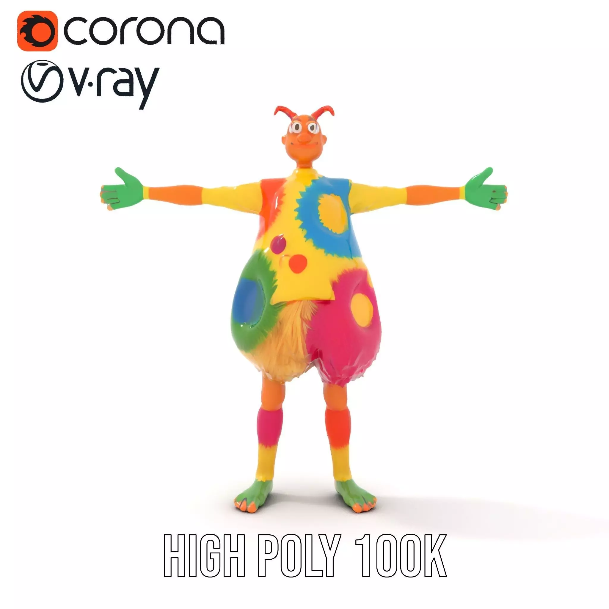 Colorful Furry Cartoon Character Model Pack Low-poly 3D model_26