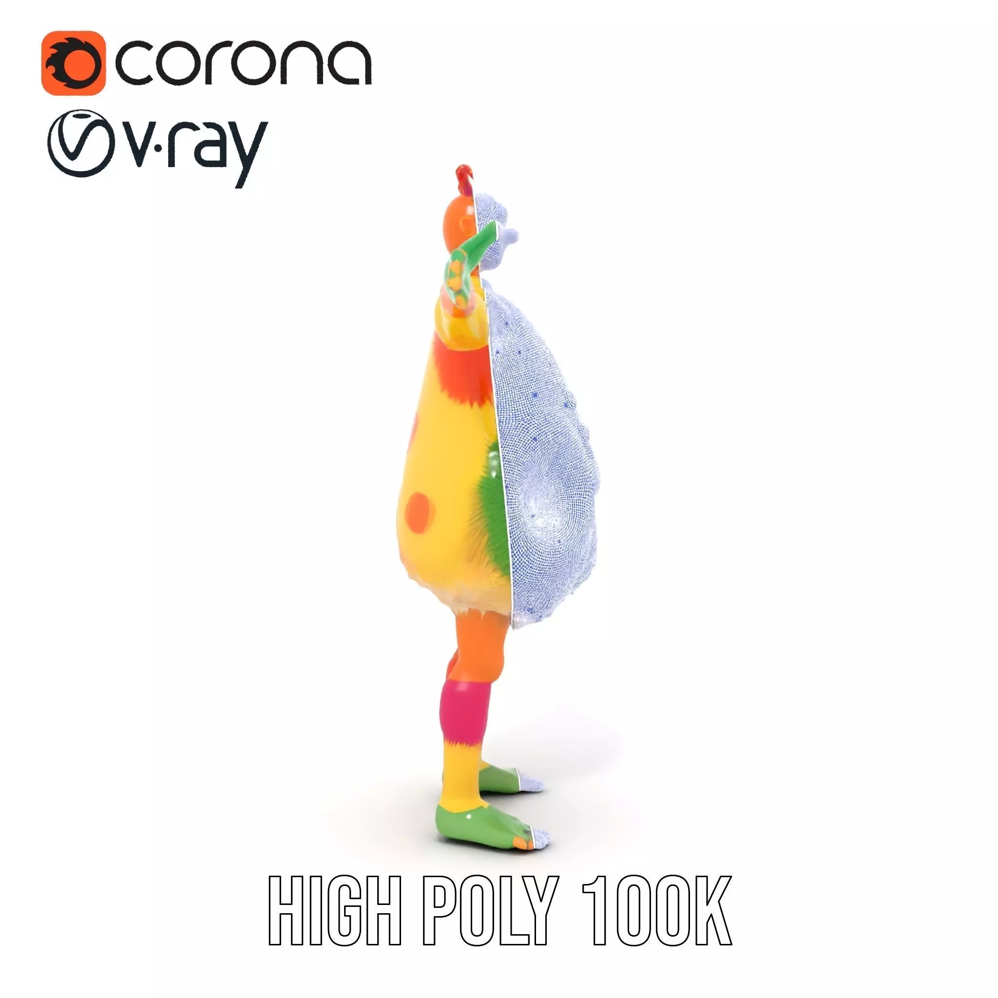 Colorful Furry Cartoon Character Model Pack Low-poly 3D model_29