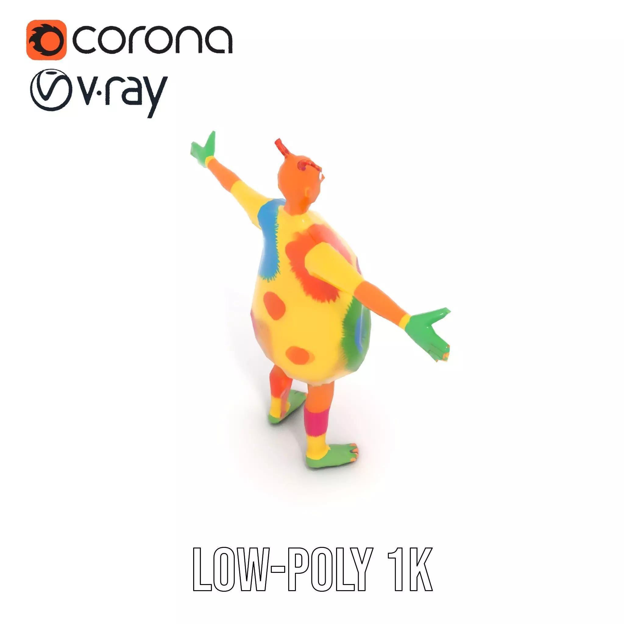 Colorful Furry Cartoon Character Model Pack Low-poly 3D model_16