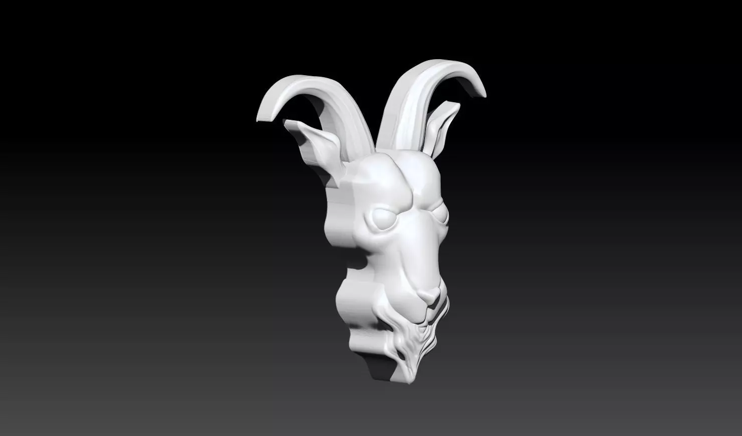 Goat Head Pendant Relief STL 3D Model 3D print model_6