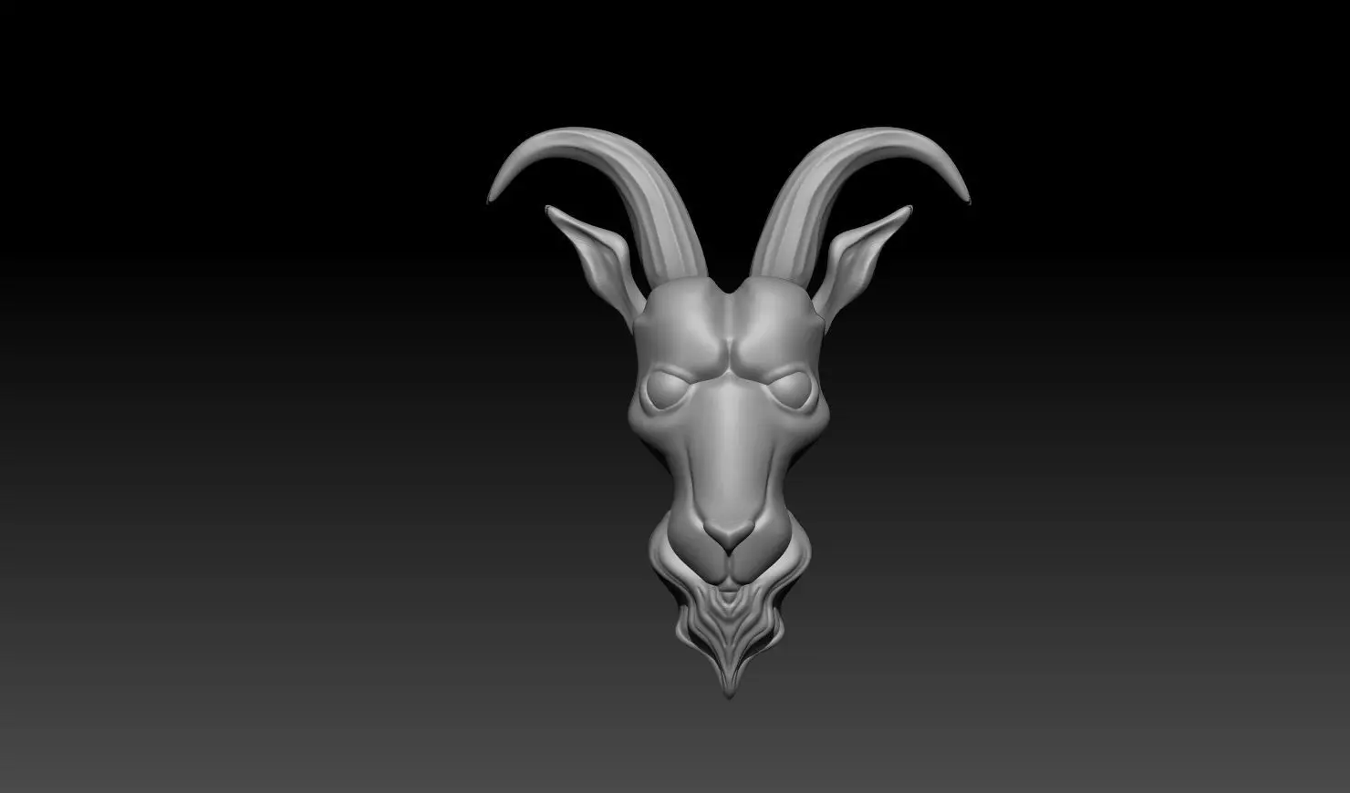 Goat Head Pendant Relief STL 3D Model 3D print model_1