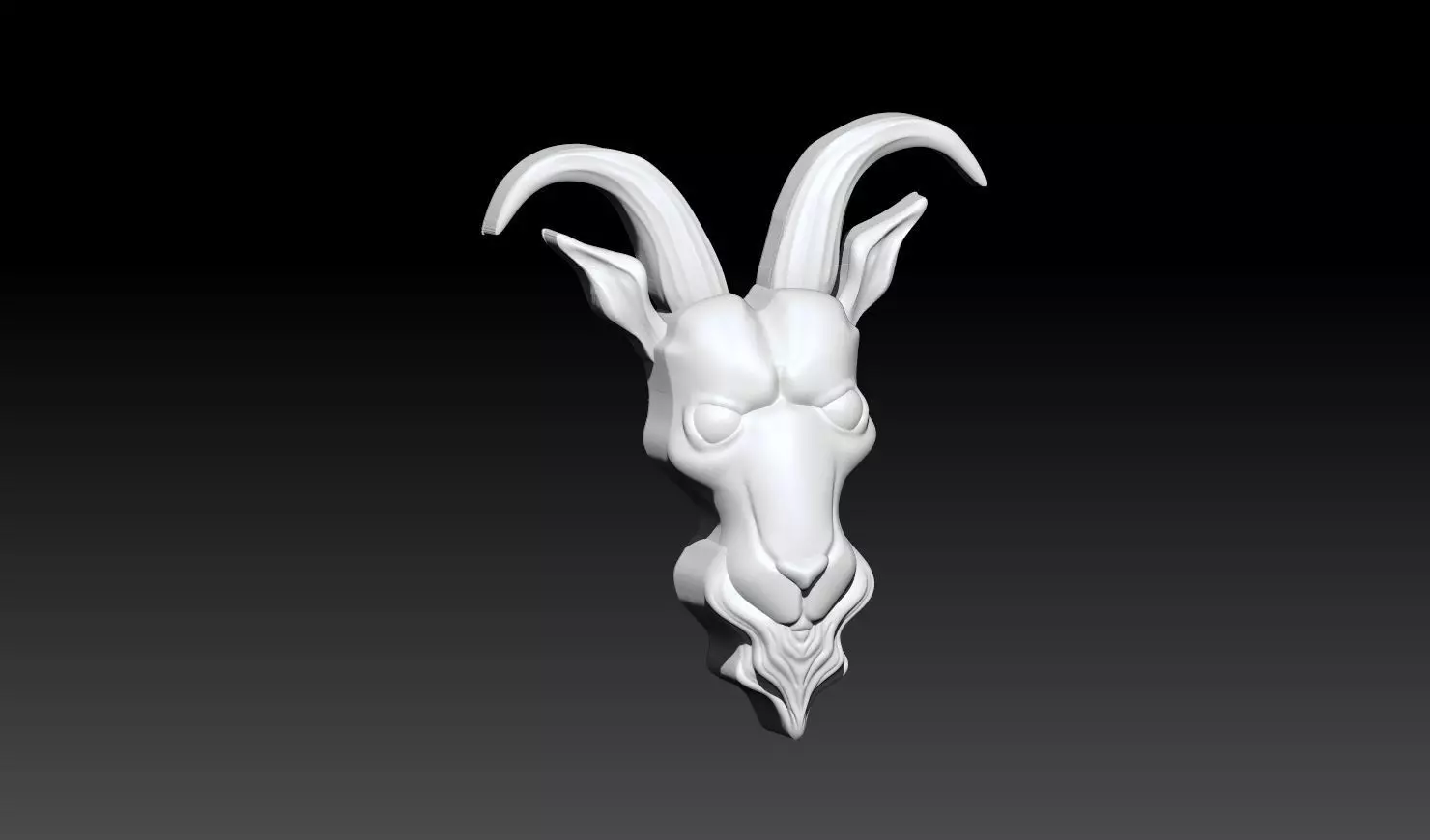 Goat Head Pendant Relief STL 3D Model 3D print model_8