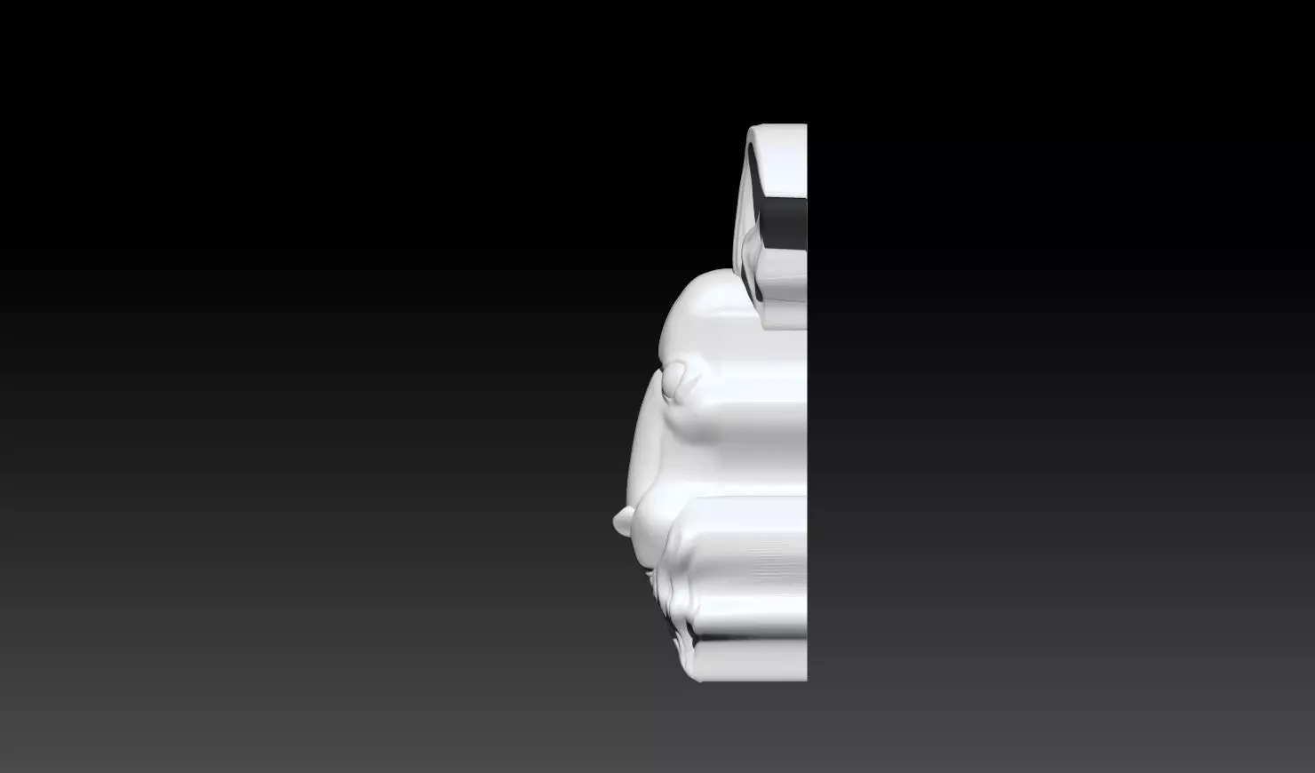 Goat Head Pendant Relief STL 3D Model 3D print model_12