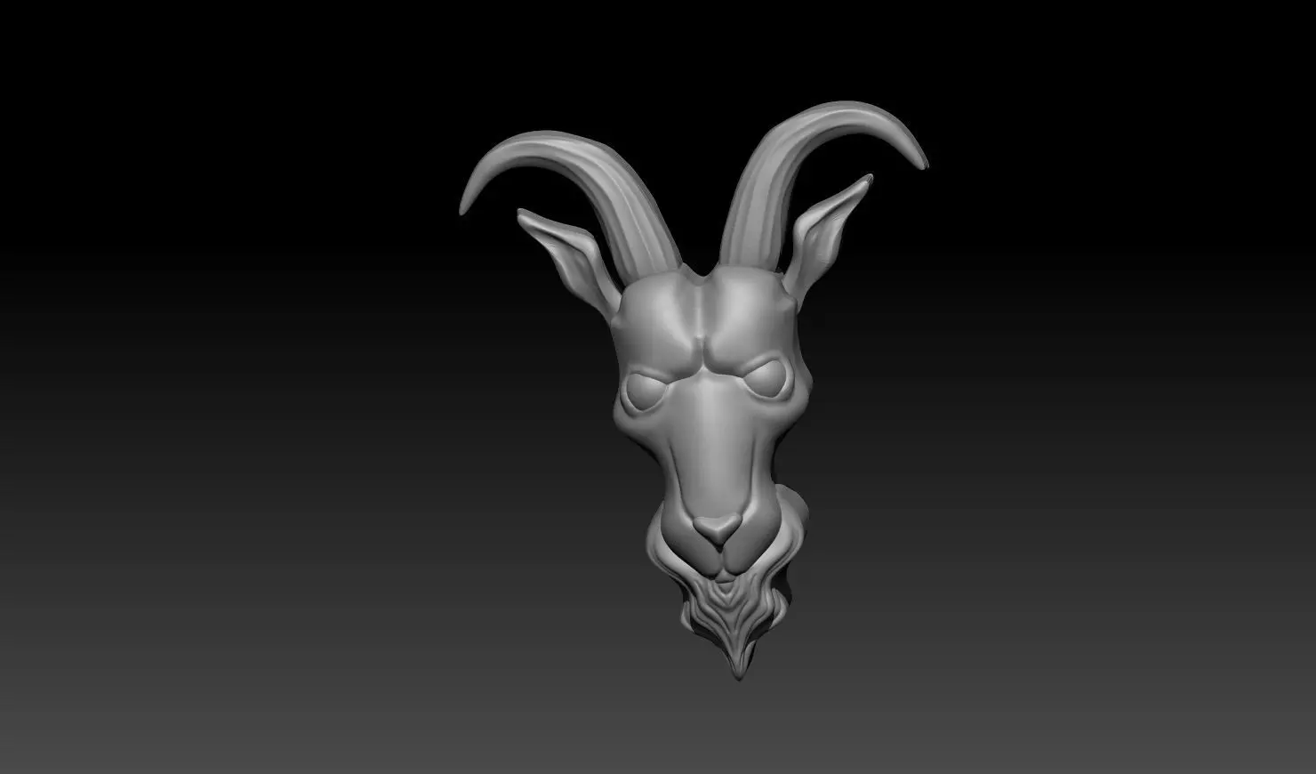 Goat Head Pendant Relief STL 3D Model 3D print model_2