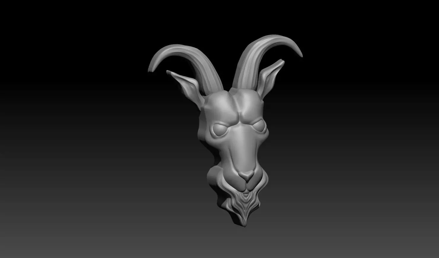 Goat Head Pendant Relief STL 3D Model 3D print model_0