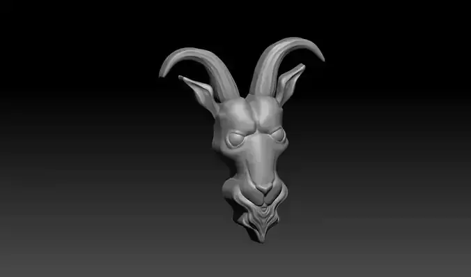 Goat Head Pendant Relief STL 3D Model