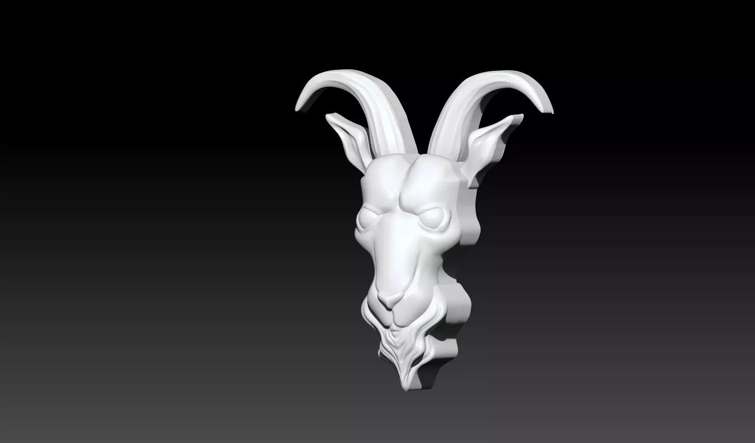Goat Head Pendant Relief STL 3D Model 3D print model_9