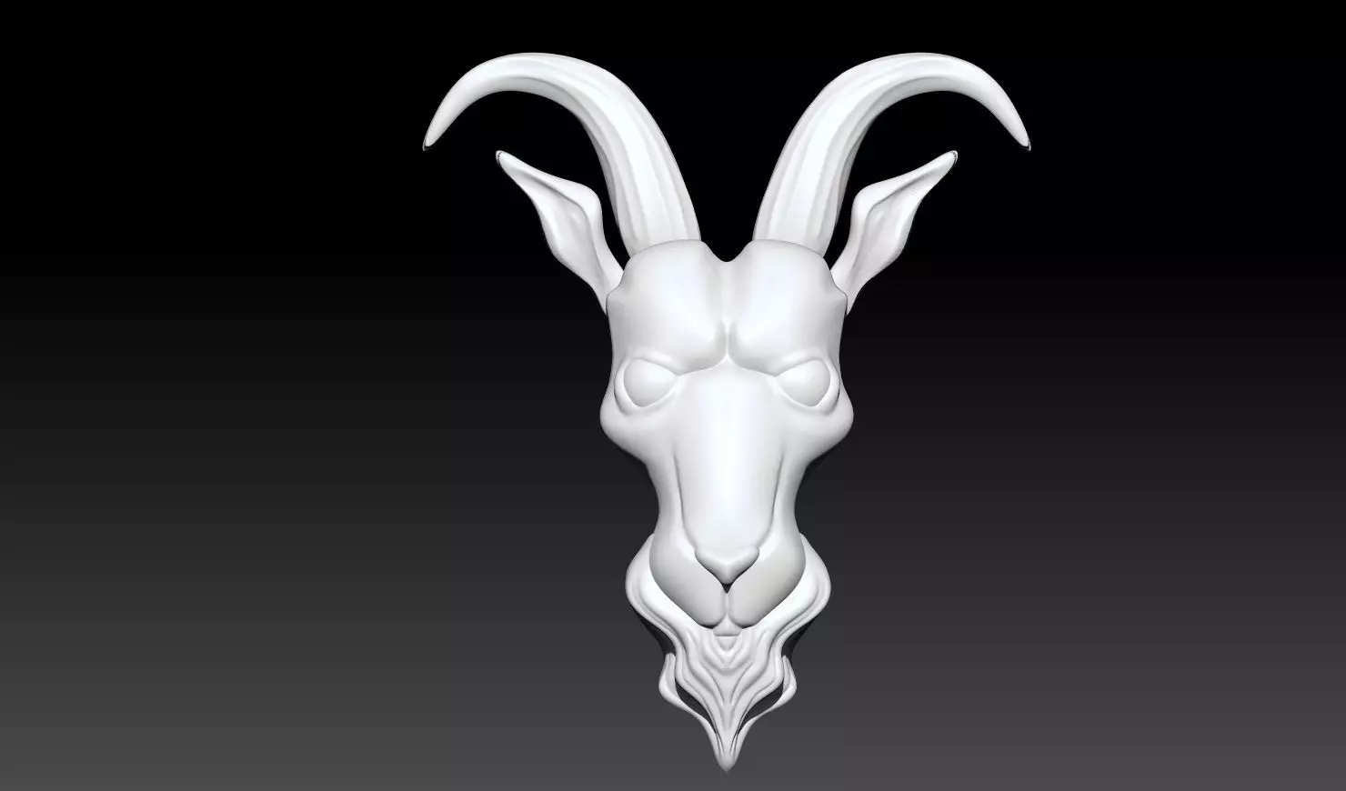 Goat Head Pendant Relief STL 3D Model 3D print model_4
