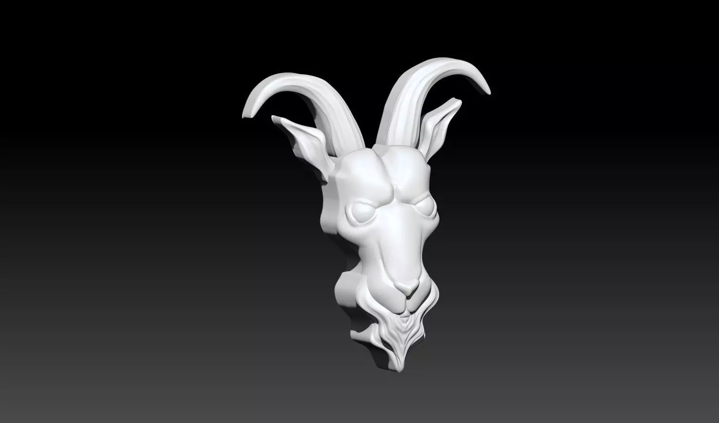 Goat Head Pendant Relief STL 3D Model 3D print model_7