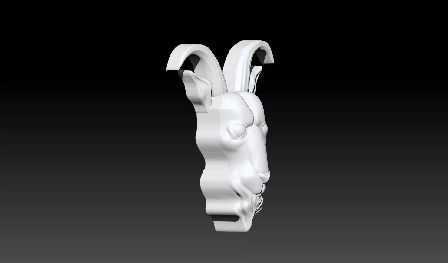 Goat Head Pendant Relief STL 3D Model 3D print model_5