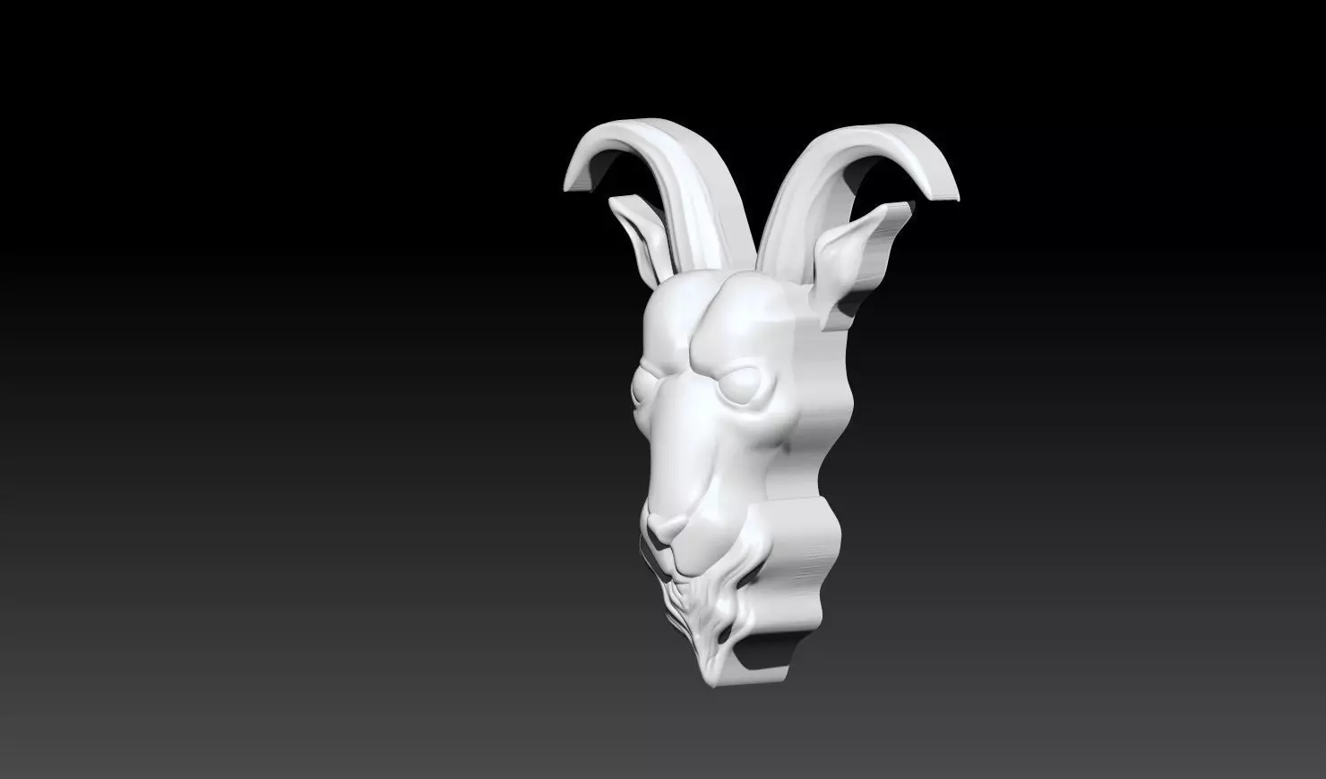 Goat Head Pendant Relief STL 3D Model 3D print model_10