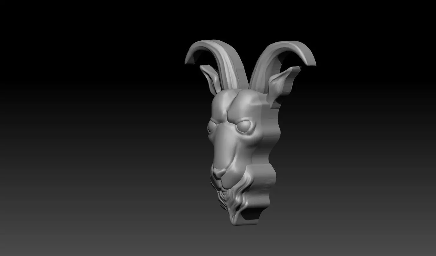 Goat Head Pendant Relief STL 3D Model 3D print model_3