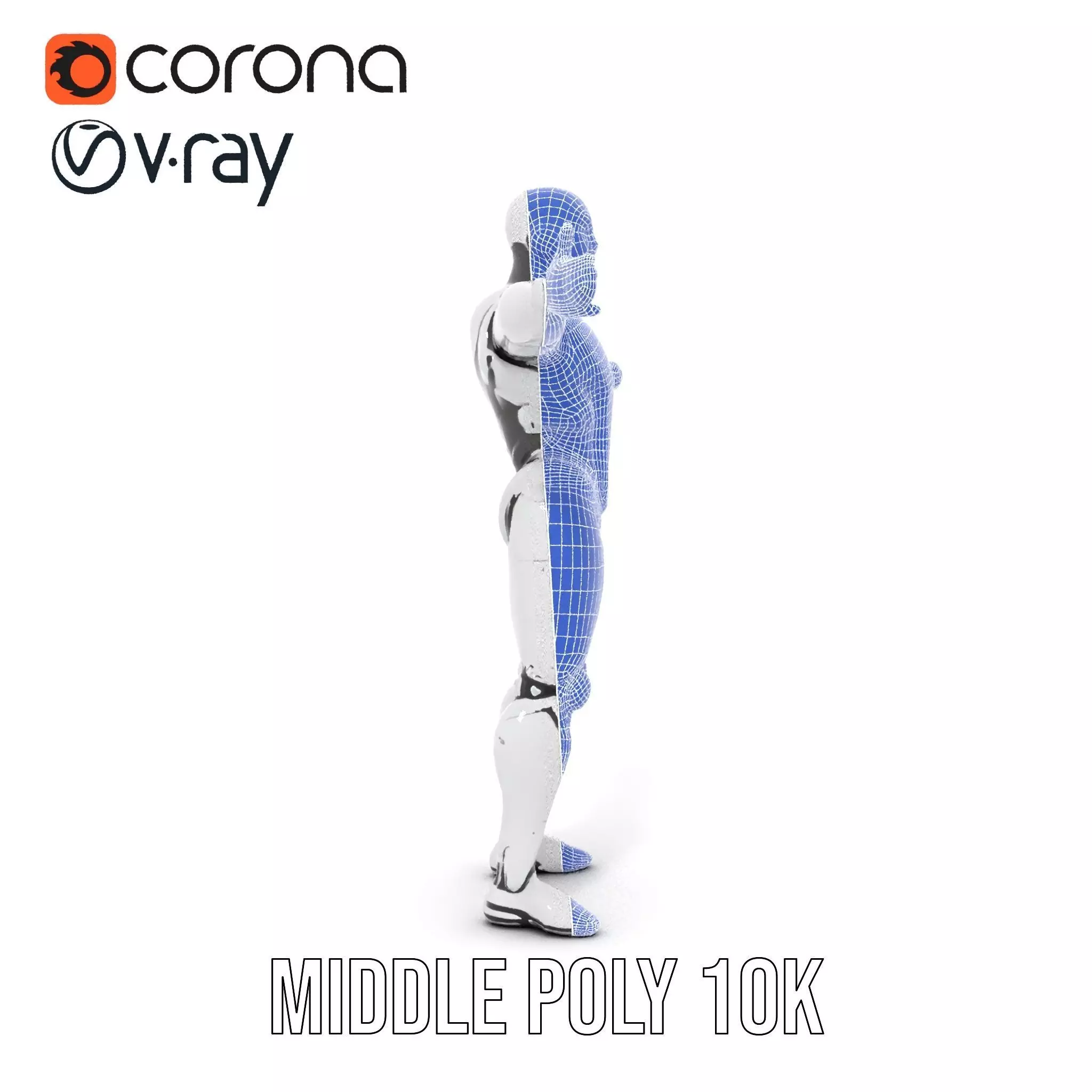 Futuristic Humanoid Robot Model Pack Low-poly 3D model_19