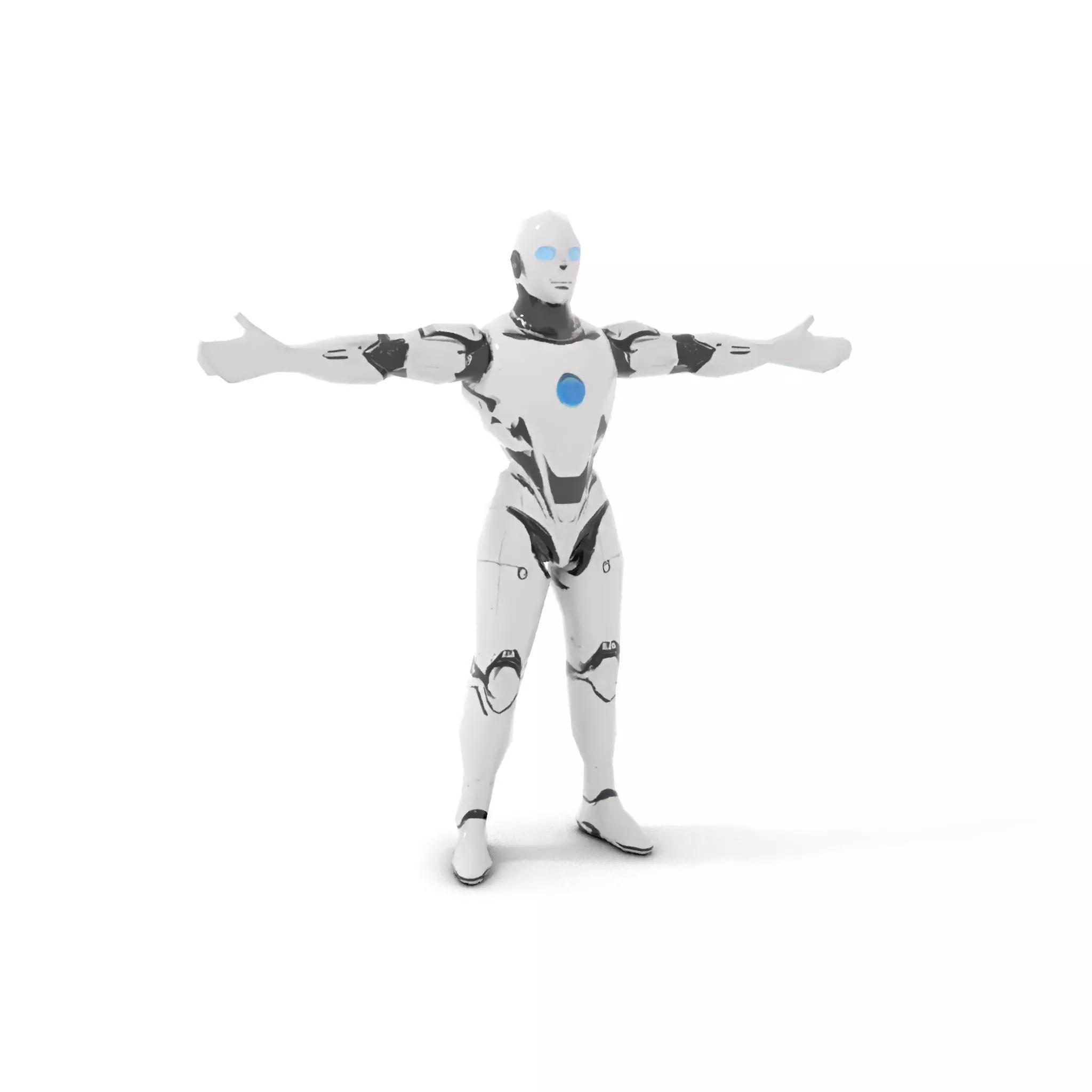 Futuristic Humanoid Robot Model Pack Low-poly 3D model_20